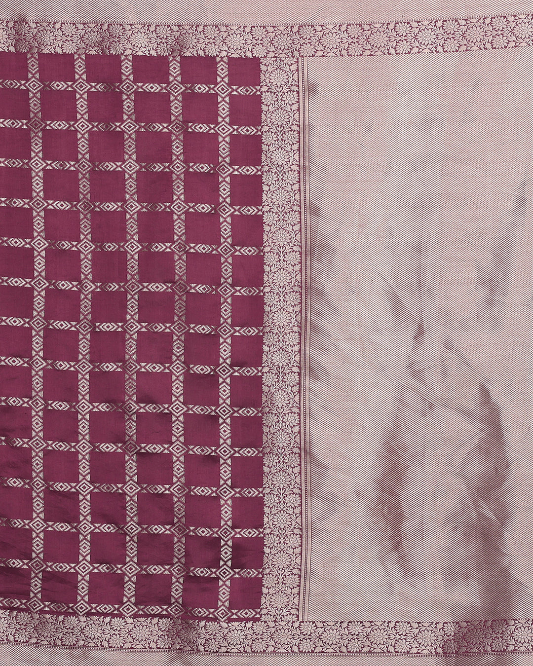 Wine Kadwa Handwoven Banarasi Saree