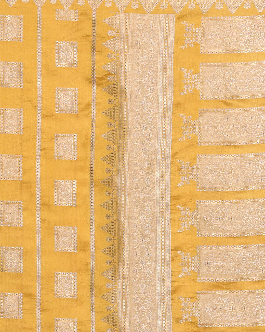 Honey Yellow Kadwa Handwoven Banarasi Saree