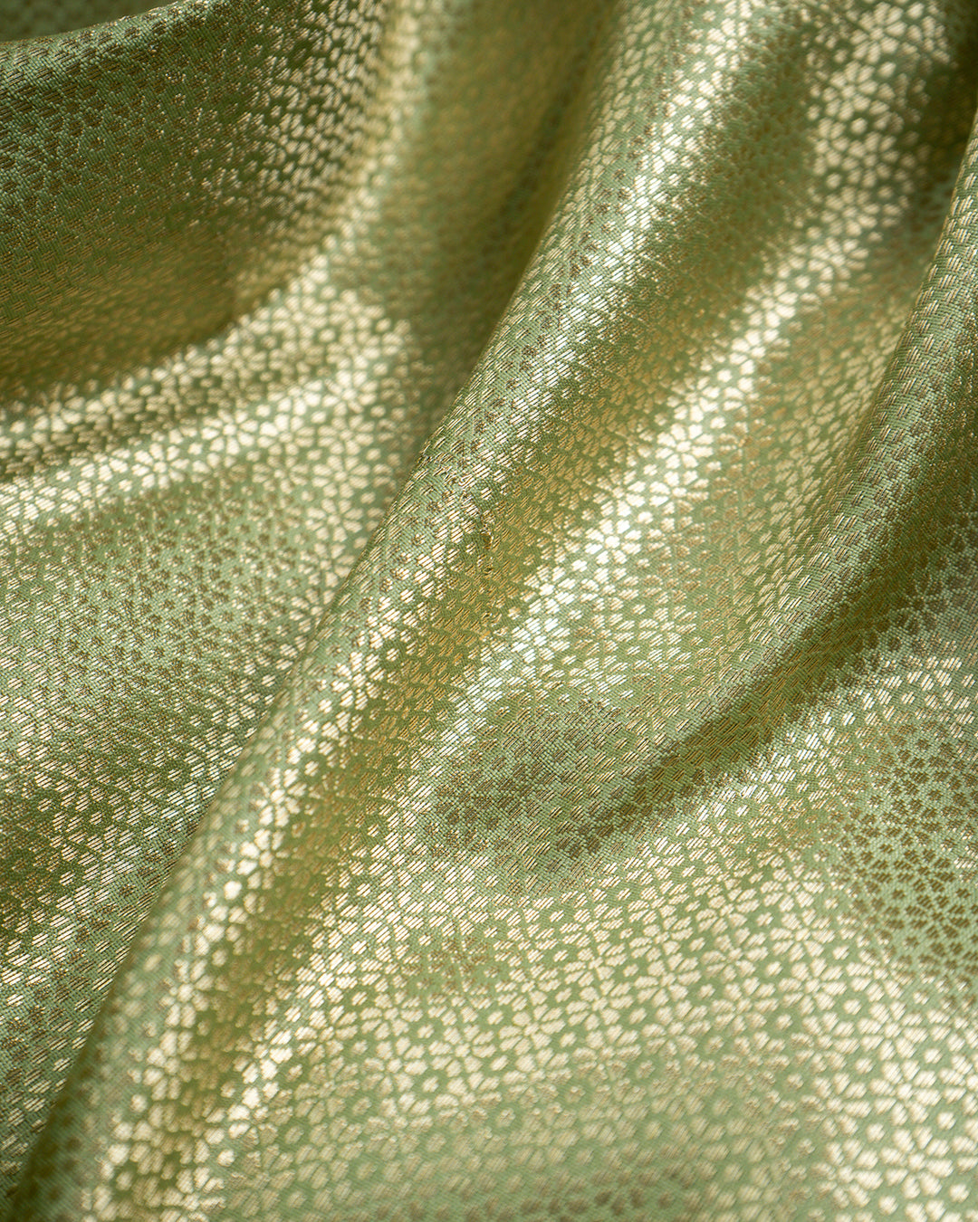 Lime Green Meenakari Jaal Handwoven Banarasi Saree