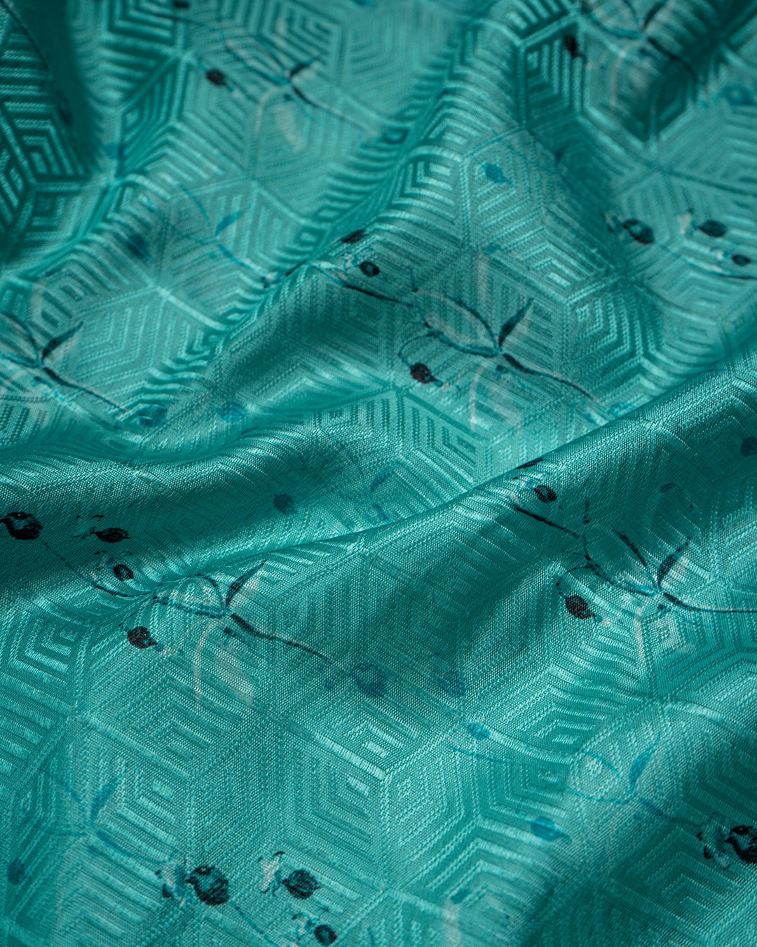 Light Blue Digital Print Georgette Banarasi Saree