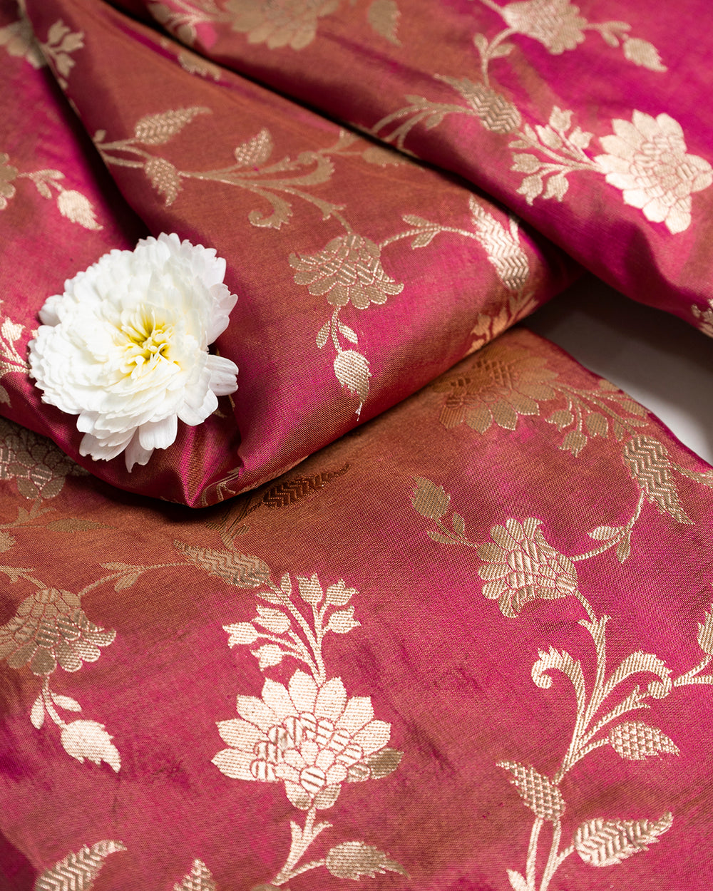 Magenta Handwoven Banarasi Katan Silk Saree