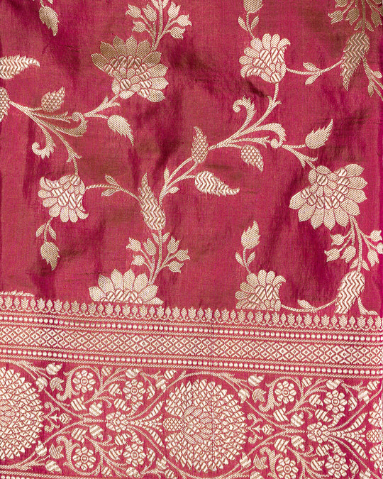 Magenta Handwoven Banarasi Katan Silk Saree