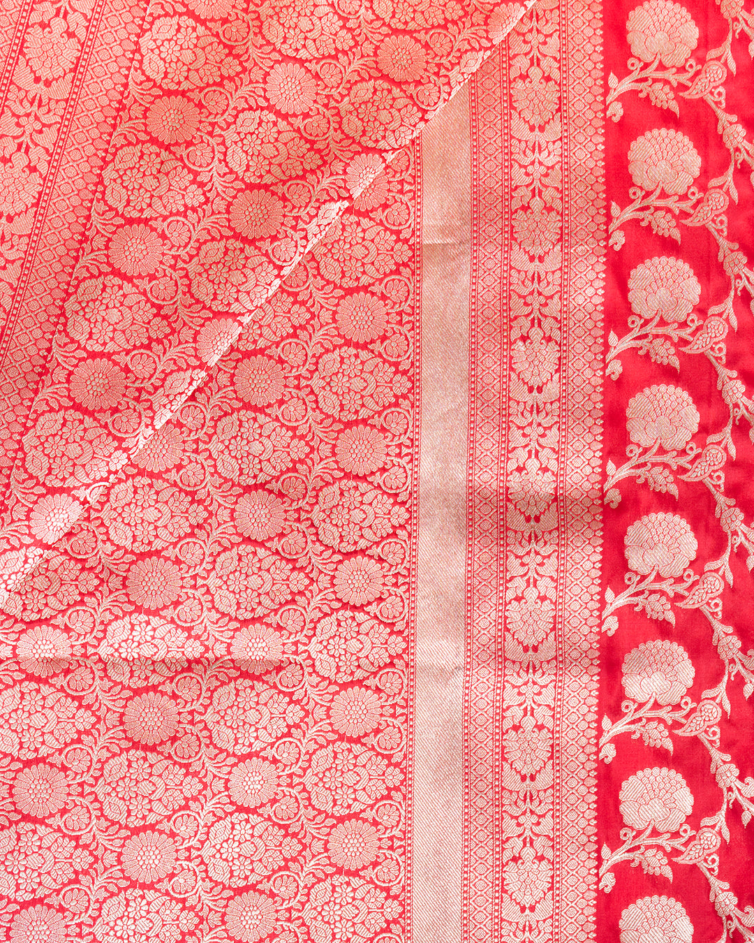 Brick Red Handwoven Banarasi Katan Silk Saree