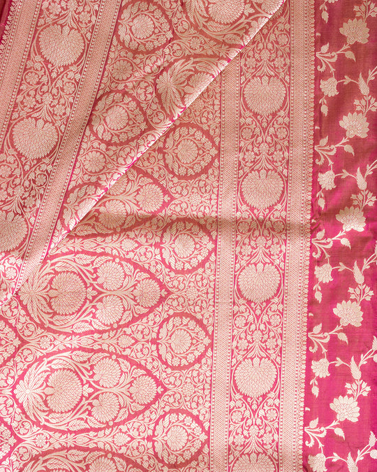 Magenta Handwoven Banarasi Katan Silk Saree