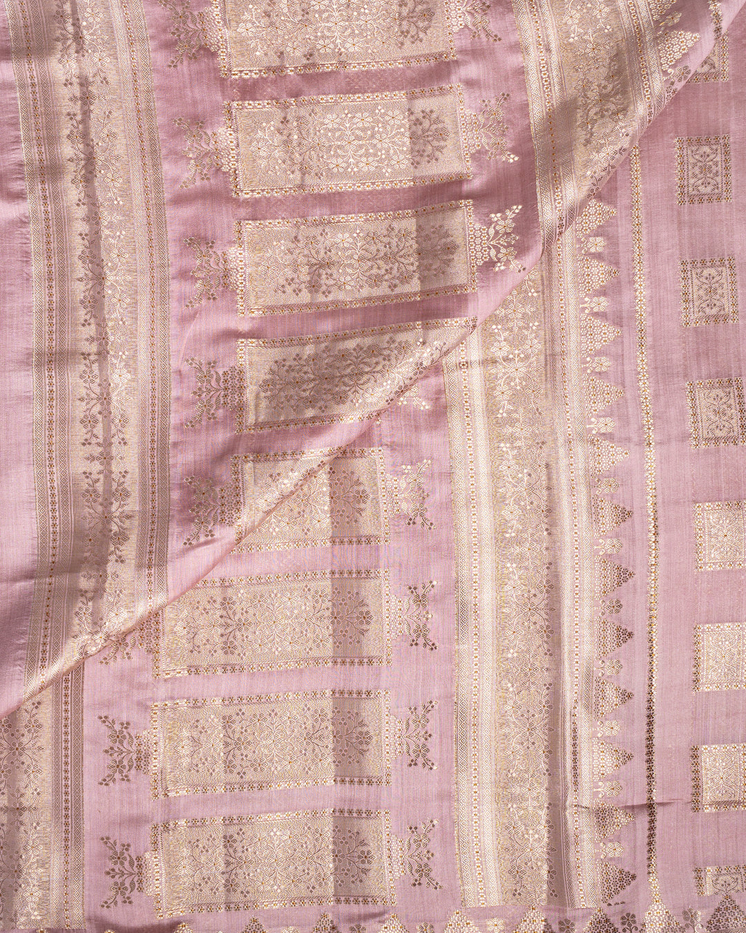 Pastel Pink Handwoven Pure Banarasi Silk Saree